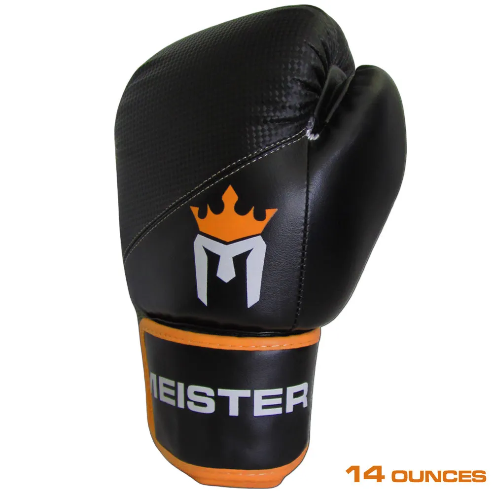 14 Ounce Meister Pro Boxing Gloves - Black/Orange