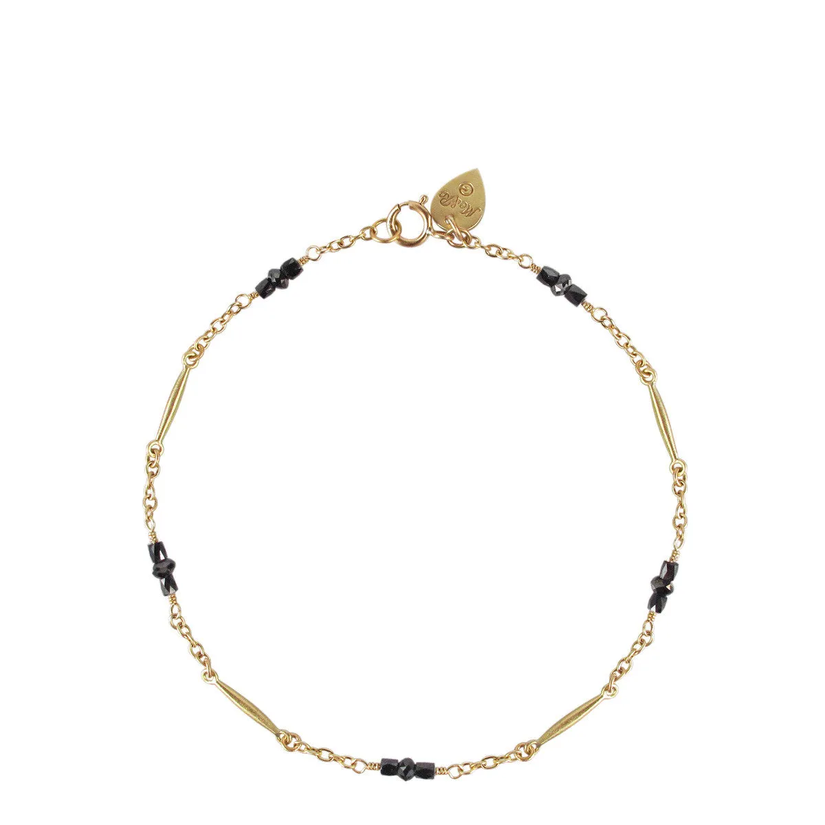 18K Gold Lure Bracelet with Black Diamonds