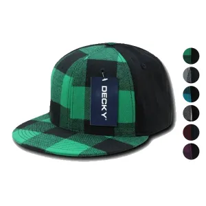 3 Dozen Decky Plaid Flex 6 Panel Fitted Two Tone Baseball Caps Hats Wholesale