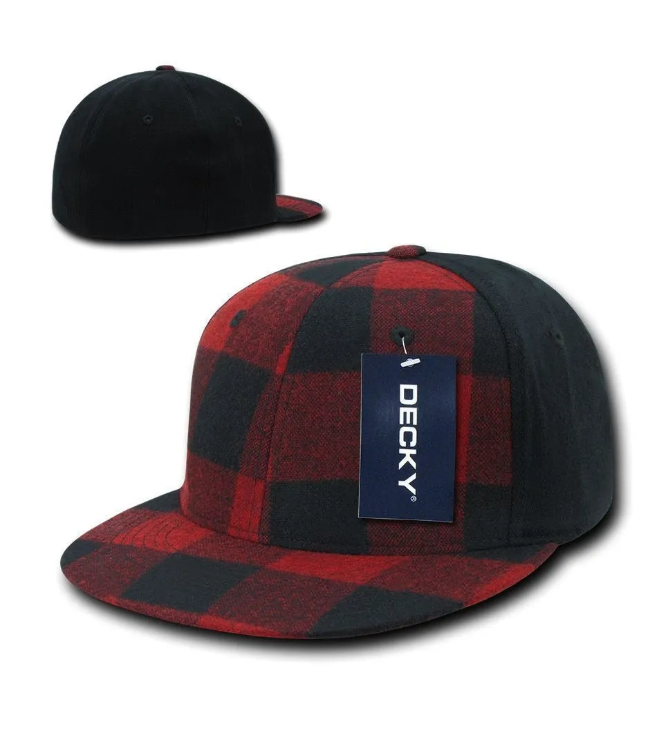 3 Dozen Decky Plaid Flex 6 Panel Fitted Two Tone Baseball Caps Hats Wholesale