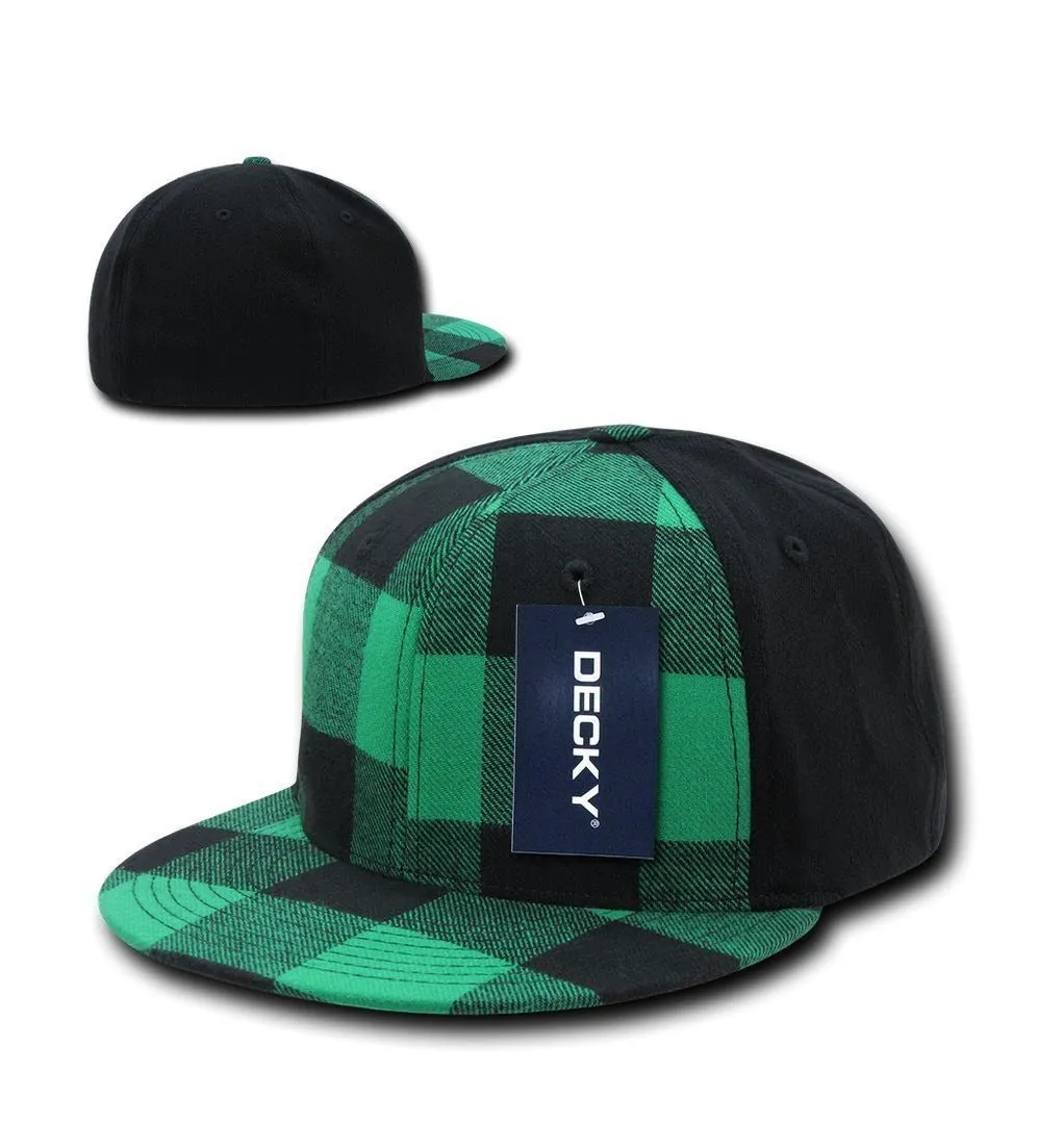 3 Dozen Decky Plaid Flex 6 Panel Fitted Two Tone Baseball Caps Hats Wholesale