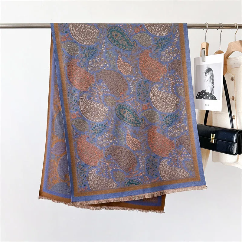 Anaya Winter Scarf Shawl in Blue