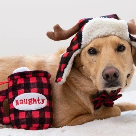 Antler Buffalo Check Dog & Cat Hat with SnugFit®