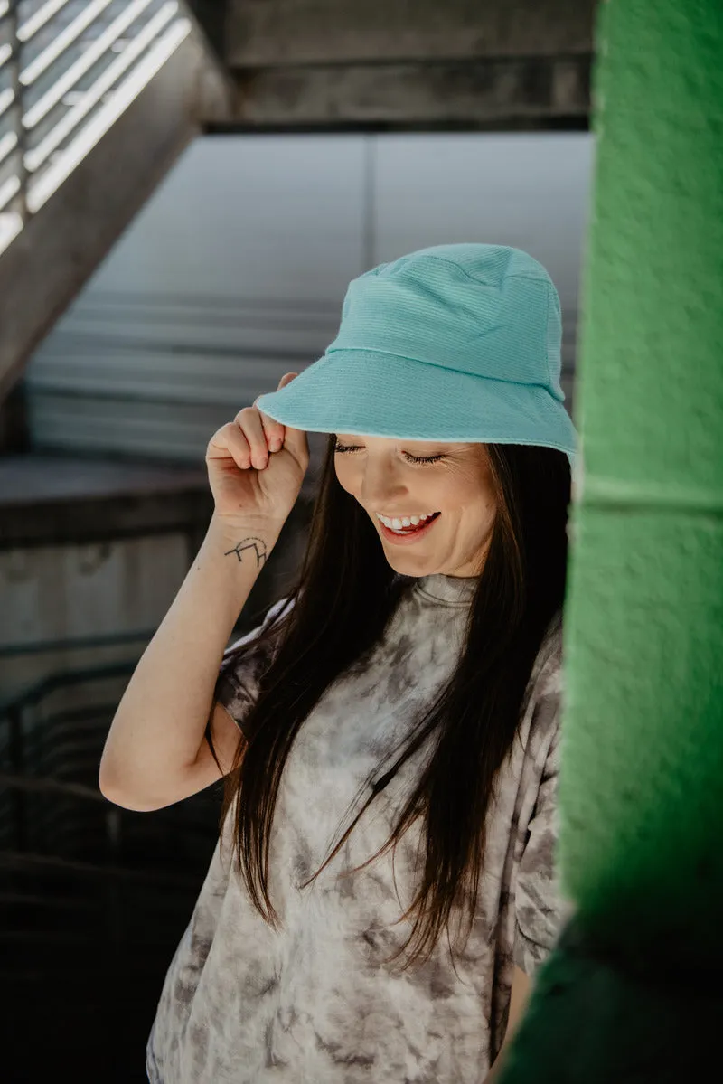 Aqua Corded Bucket Hat