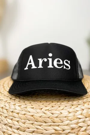 Aries trucker hat black