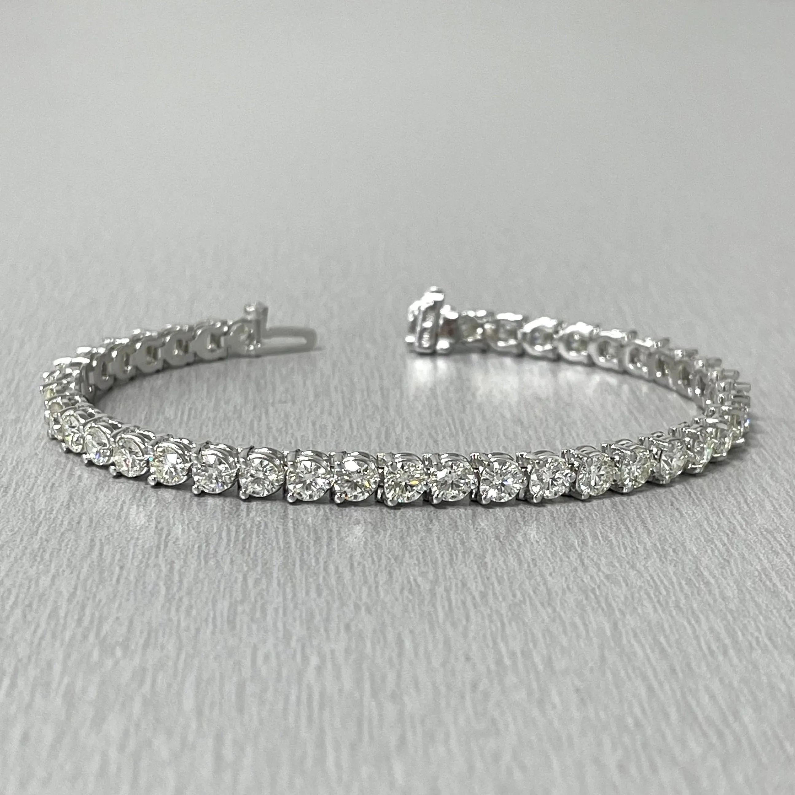 Beauvince 3 Prong Diamond Tennis Bracelet (10.47 ct Diamonds) in Platinum