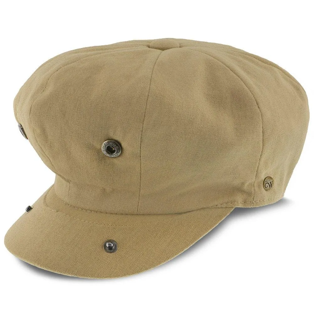 Beckham - Walrus Hats Tan Cotton 8 Panel Newsboy Cap