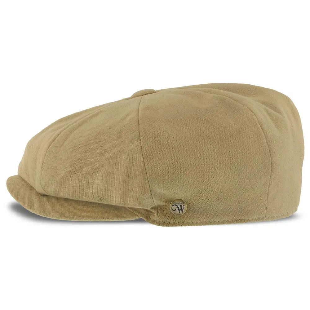 Beckham - Walrus Hats Tan Cotton 8 Panel Newsboy Cap