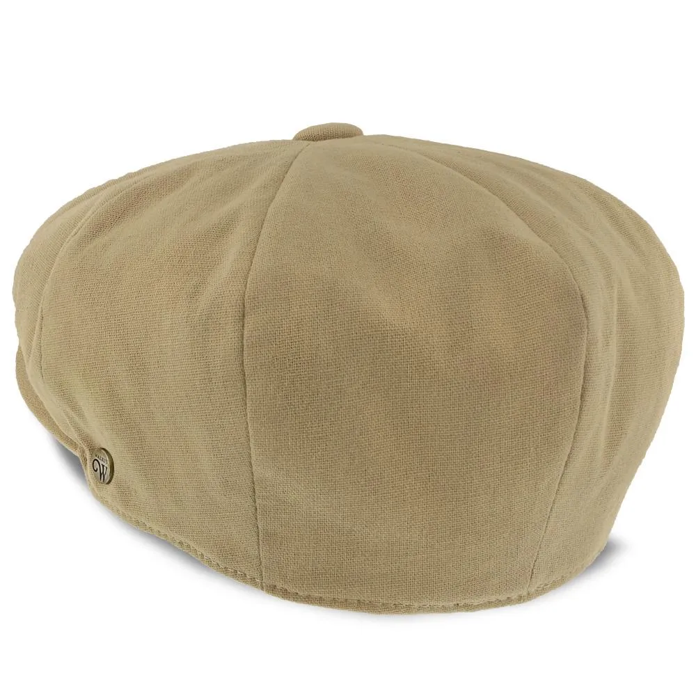 Beckham - Walrus Hats Tan Cotton 8 Panel Newsboy Cap