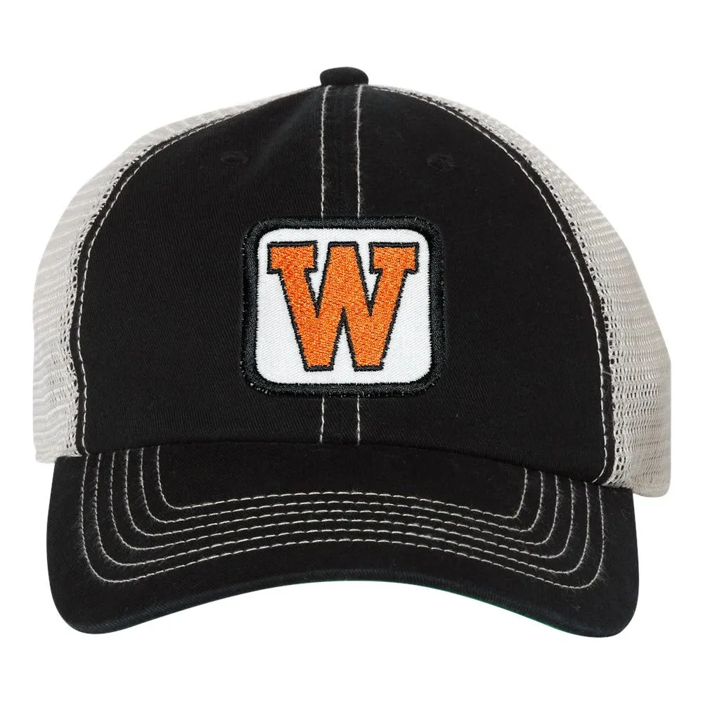 Black Trucker Hat - West De Pere Hat - Logo Patch