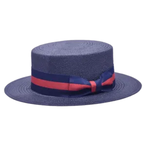 Bruno capelo Blue Men's Straw Hats Red and Blue band