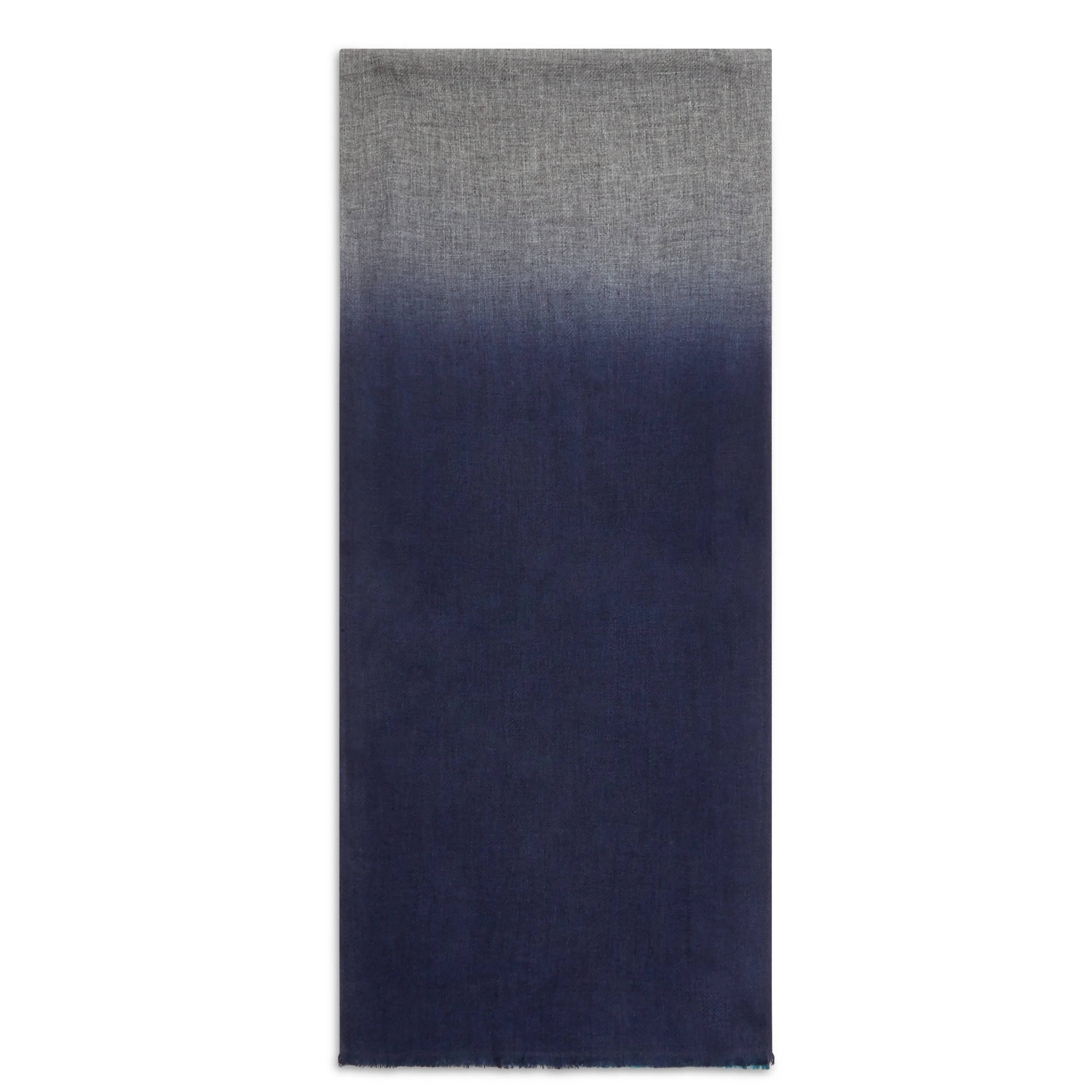 Cashmere & Merino Wool Scarf - Teal, Navy & Grey