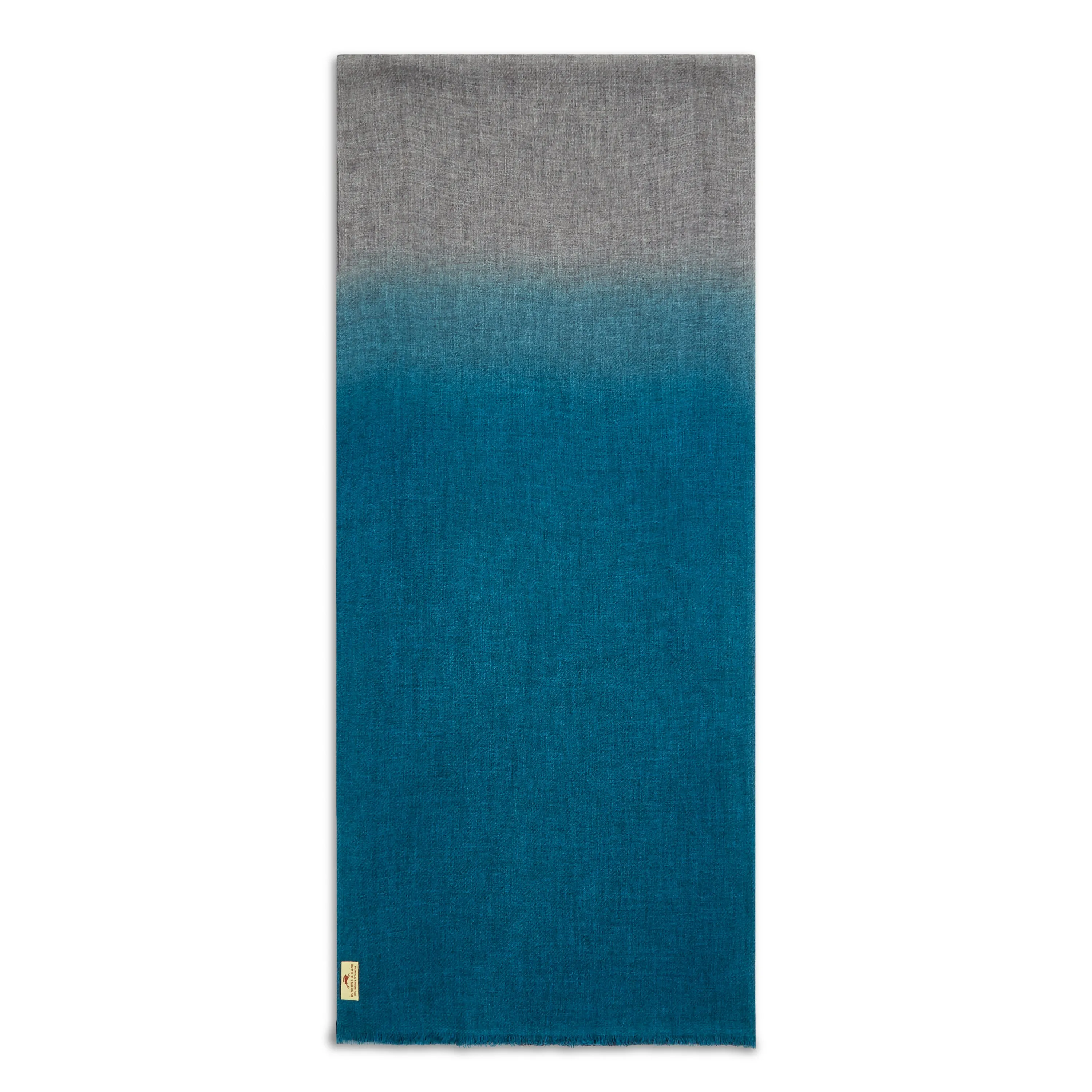 Cashmere & Merino Wool Scarf - Teal, Navy & Grey