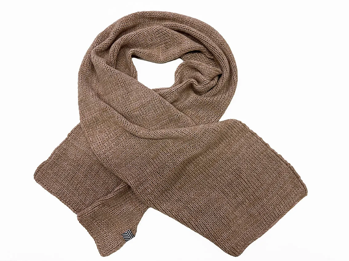 Cashmere Wool Scarf and Hat in Camel Brown Color