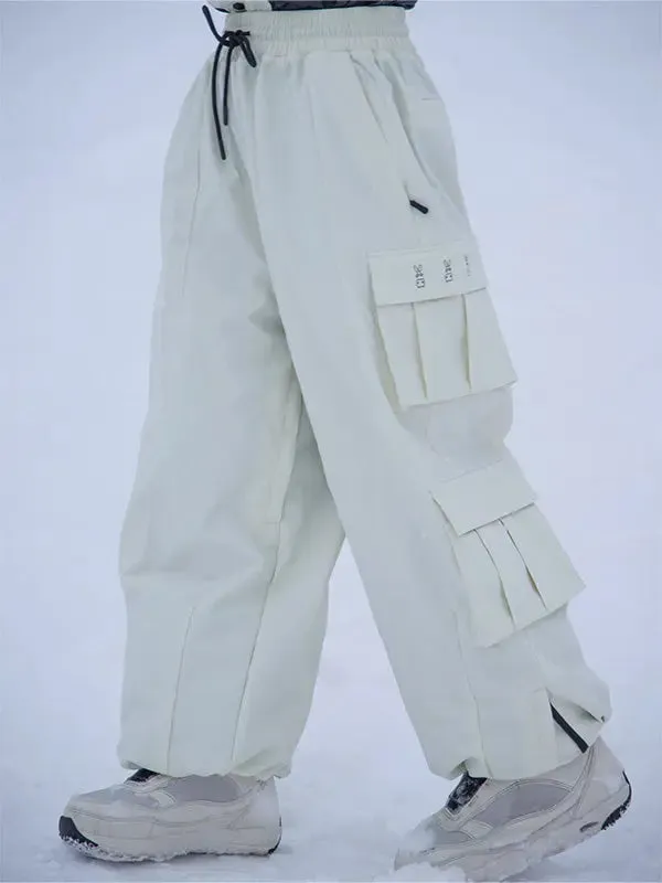 Couple Style Cargo Baggy Snowboard Pants Loose Fit Outwear