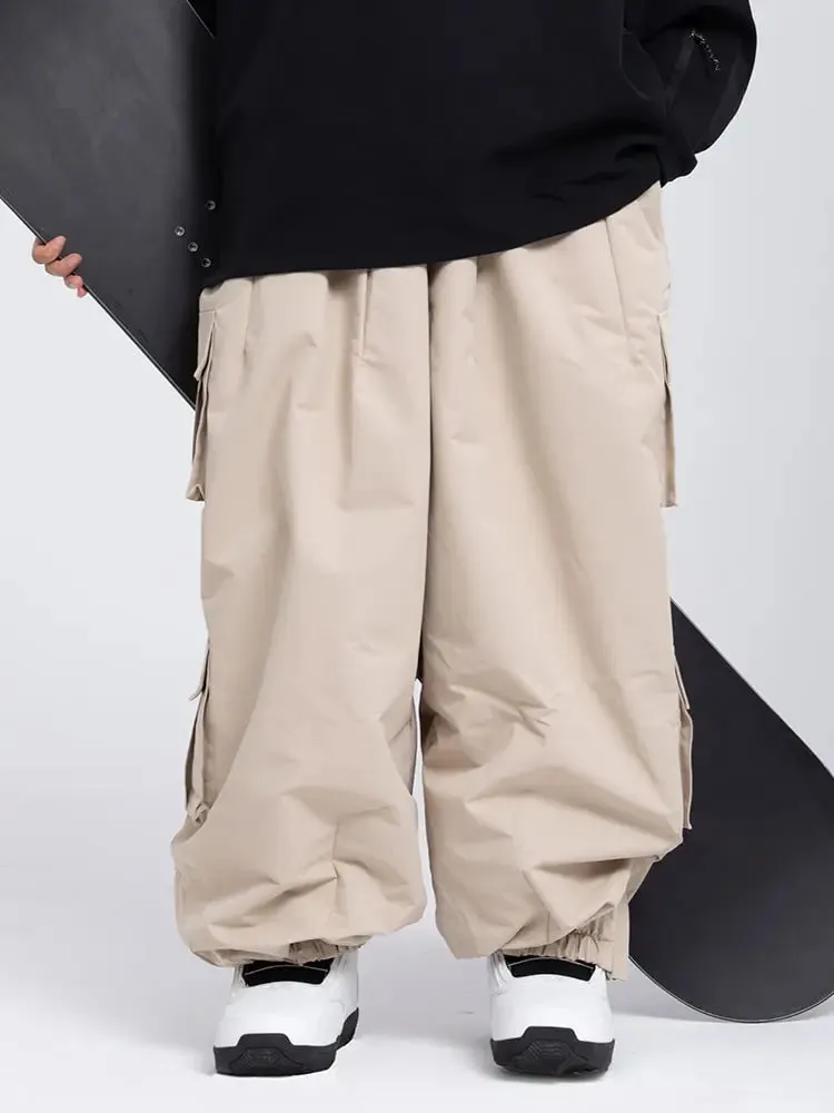 Couple Style Cargo Baggy Snowboard Pants Loose Fit Outwear