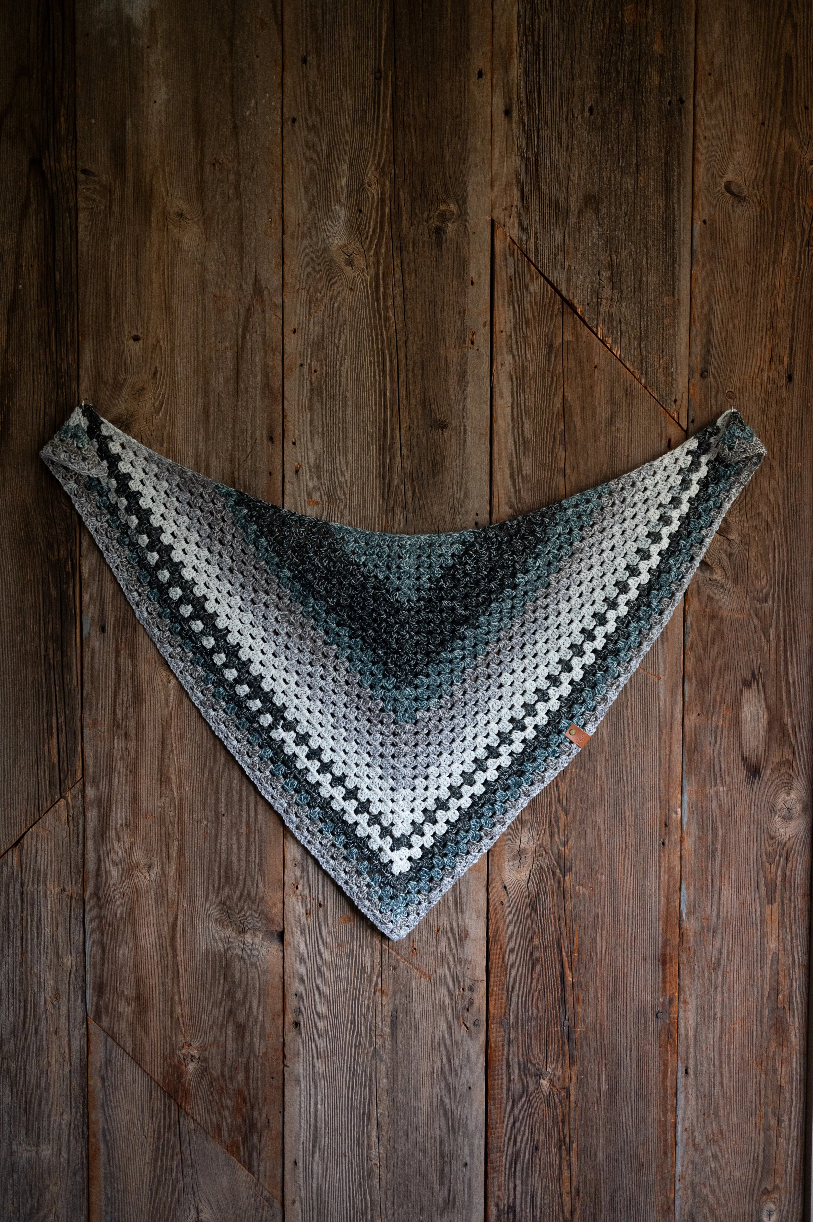 Cozy Crocheted Triangle Scarf - Cool