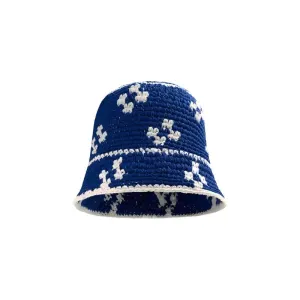 Crochet Knitted Cross Bucket Hat