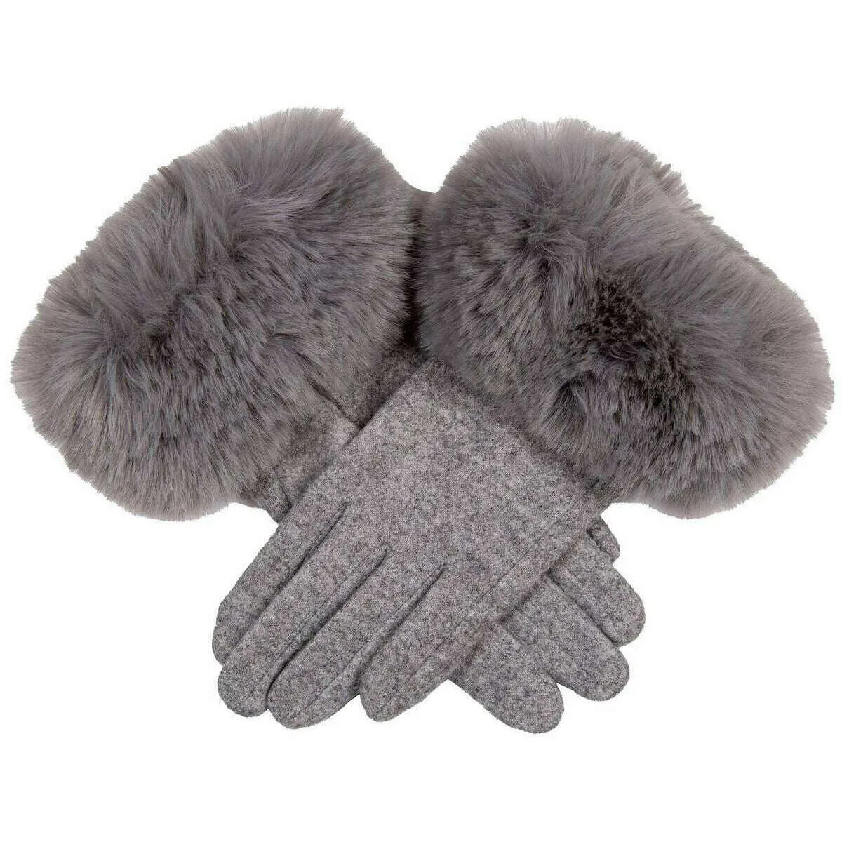 Dents Faux Cuff Gloves - Dove Grey