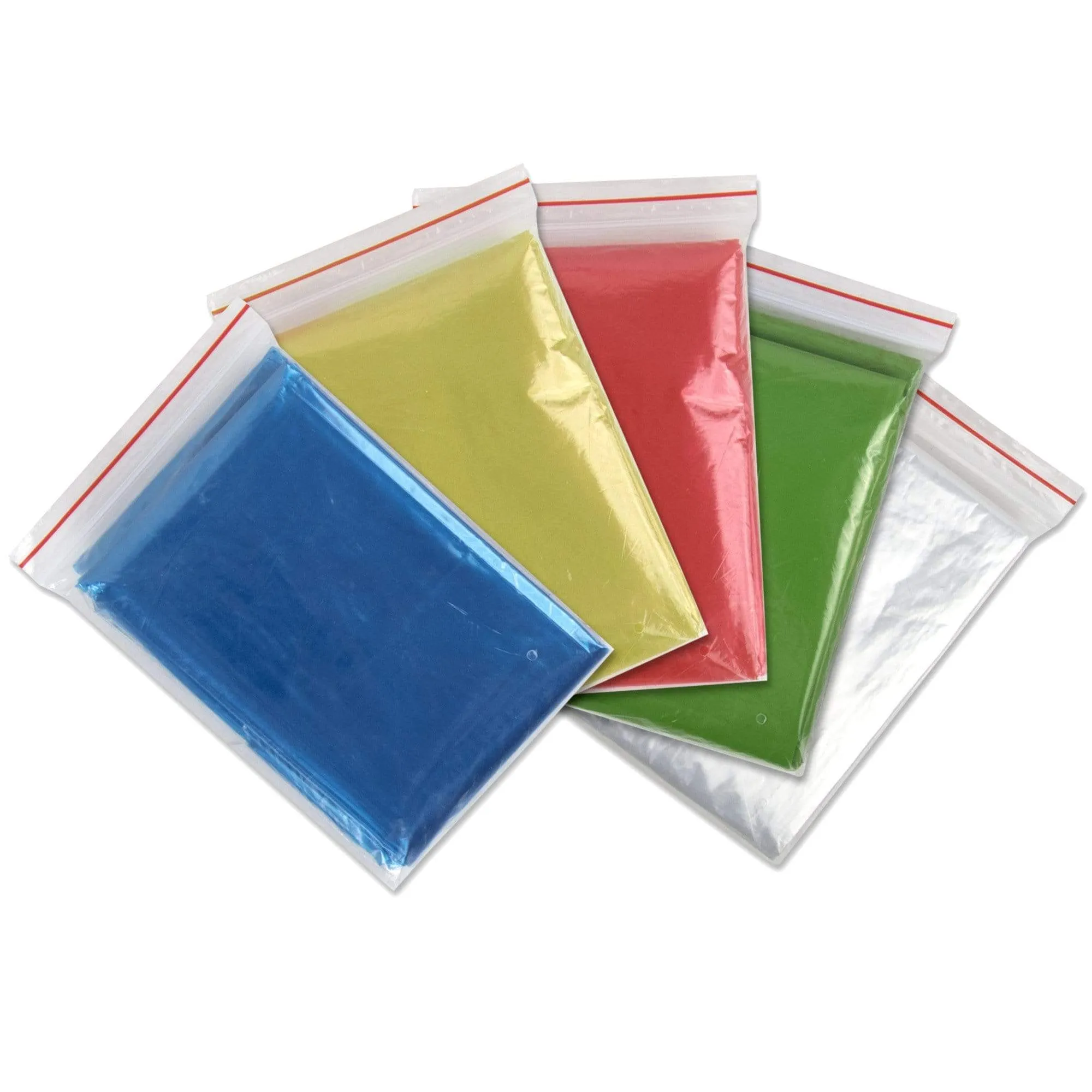 Disposable Rain Ponchos - 5 Colors