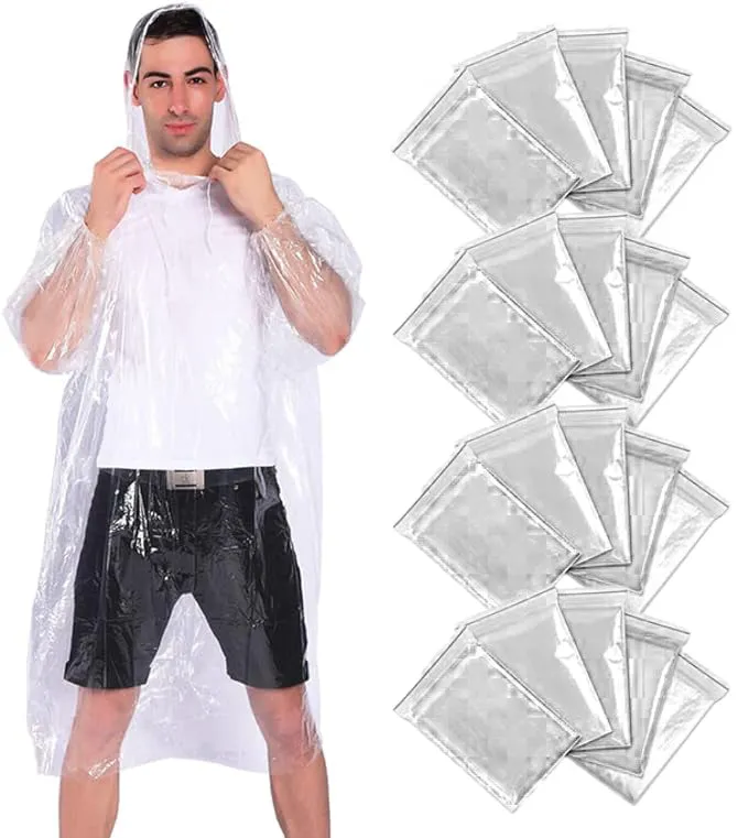 Disposable Rain Ponchos - Clear