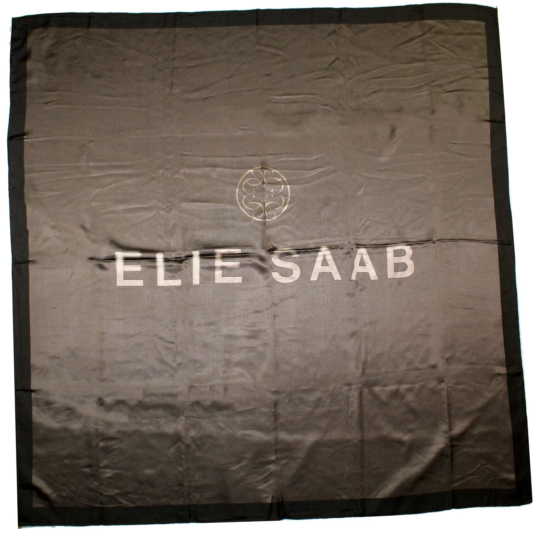 Elie Saab Scarf Bronze With Tonal Center Logo - Extra Large Silk Wrap