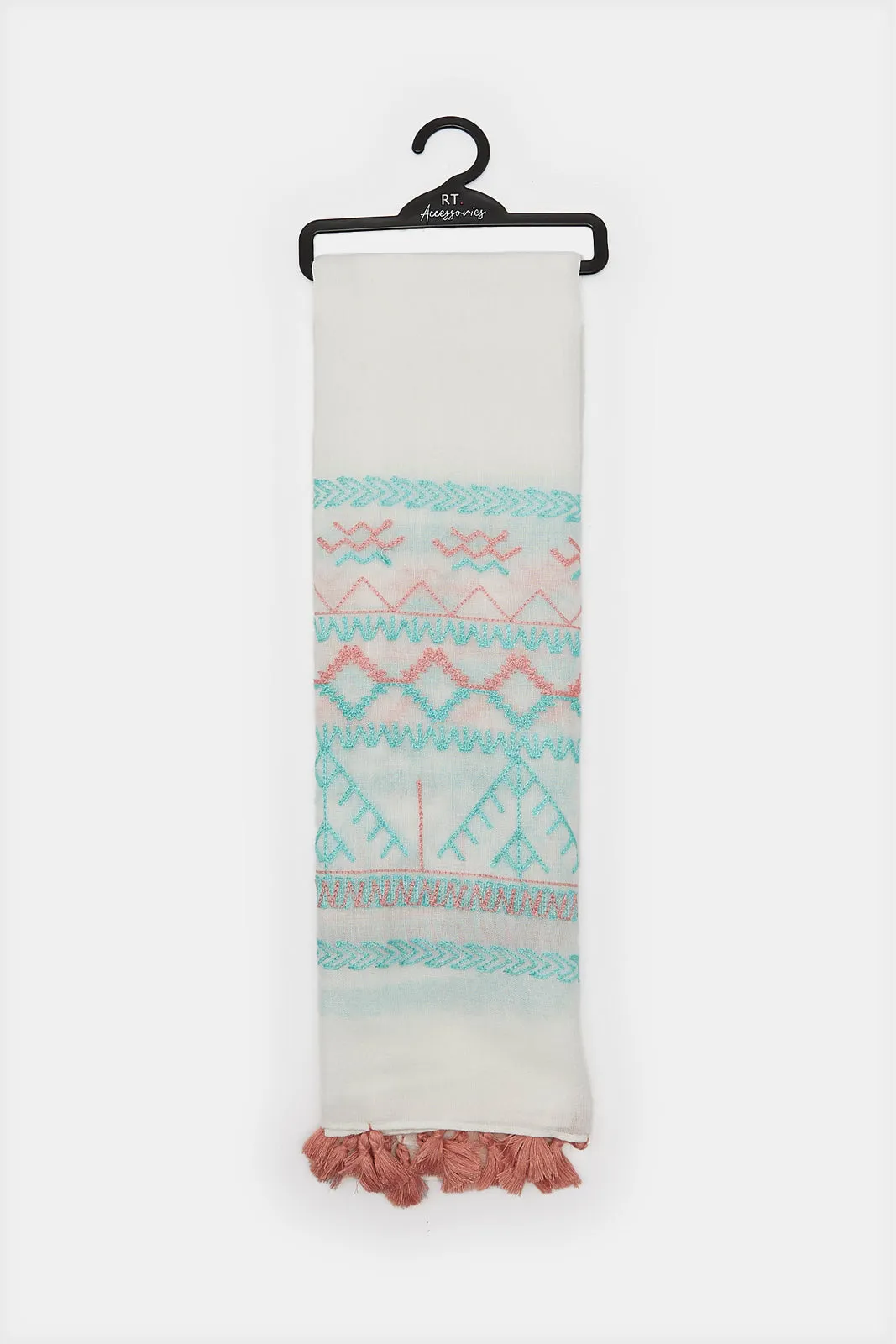 Girls Ivory Printed Scarf