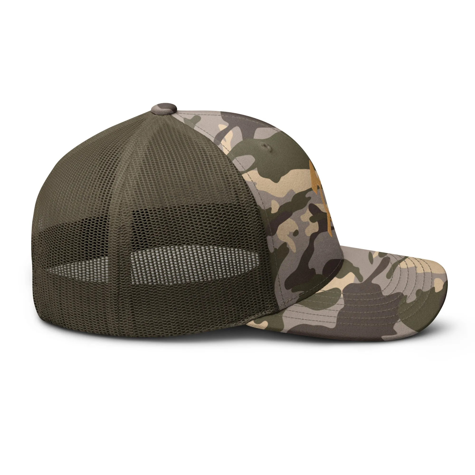 Gold and Camo Logo Trucker