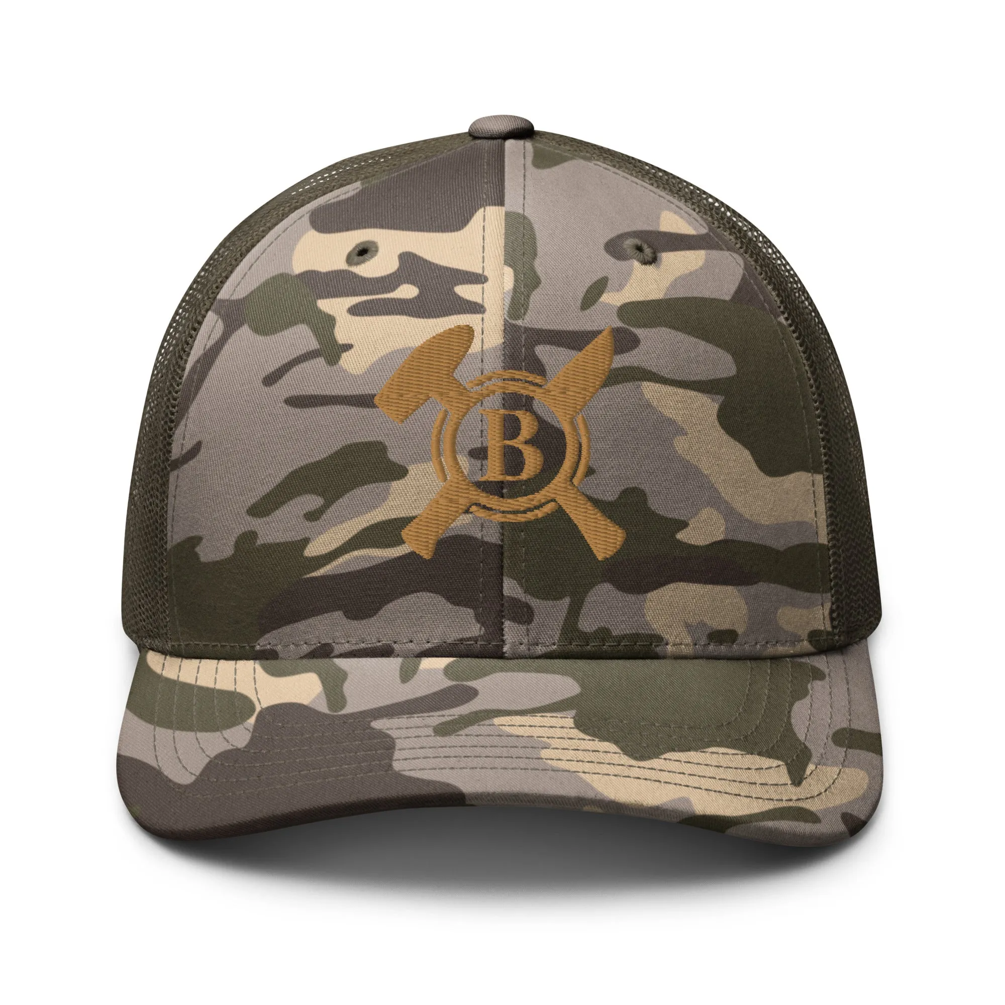 Gold and Camo Logo Trucker