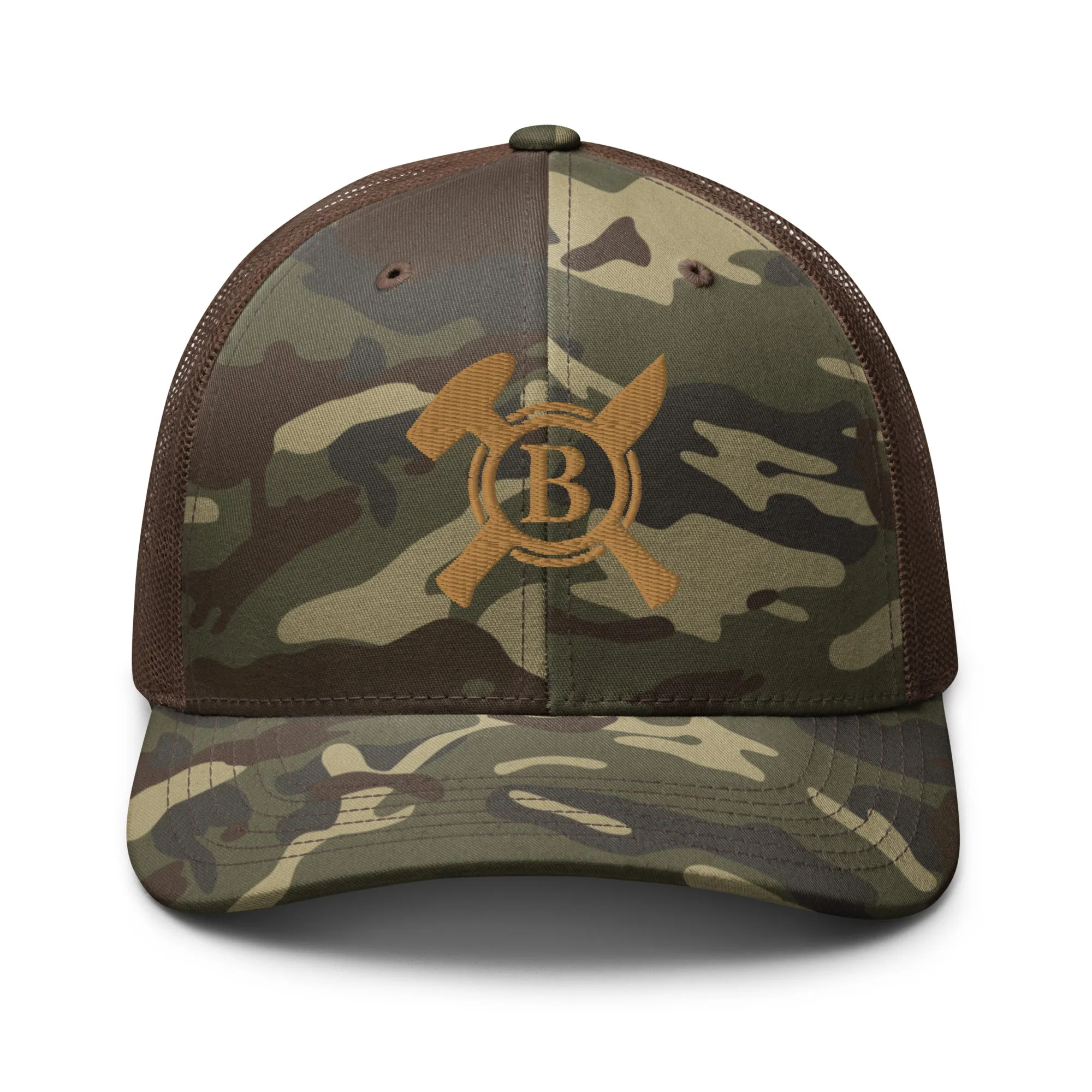 Gold and Camo Logo Trucker