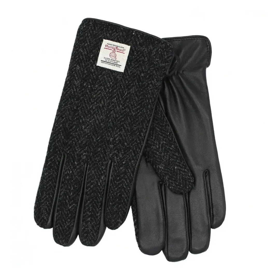 Heather Grant Harris Tweed And Leather Men's Gloves