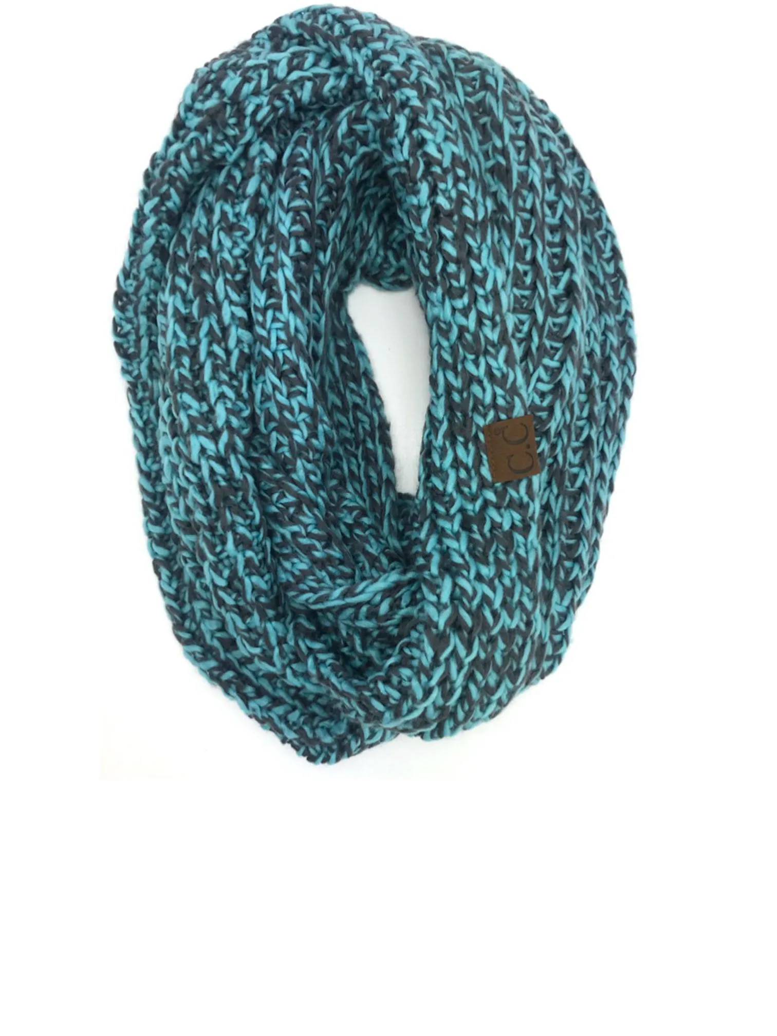 INF-123 BLUE GREY CROCHET SCARF