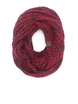 INF-123 BURGUNDY COFFEE CROCHET SCARF