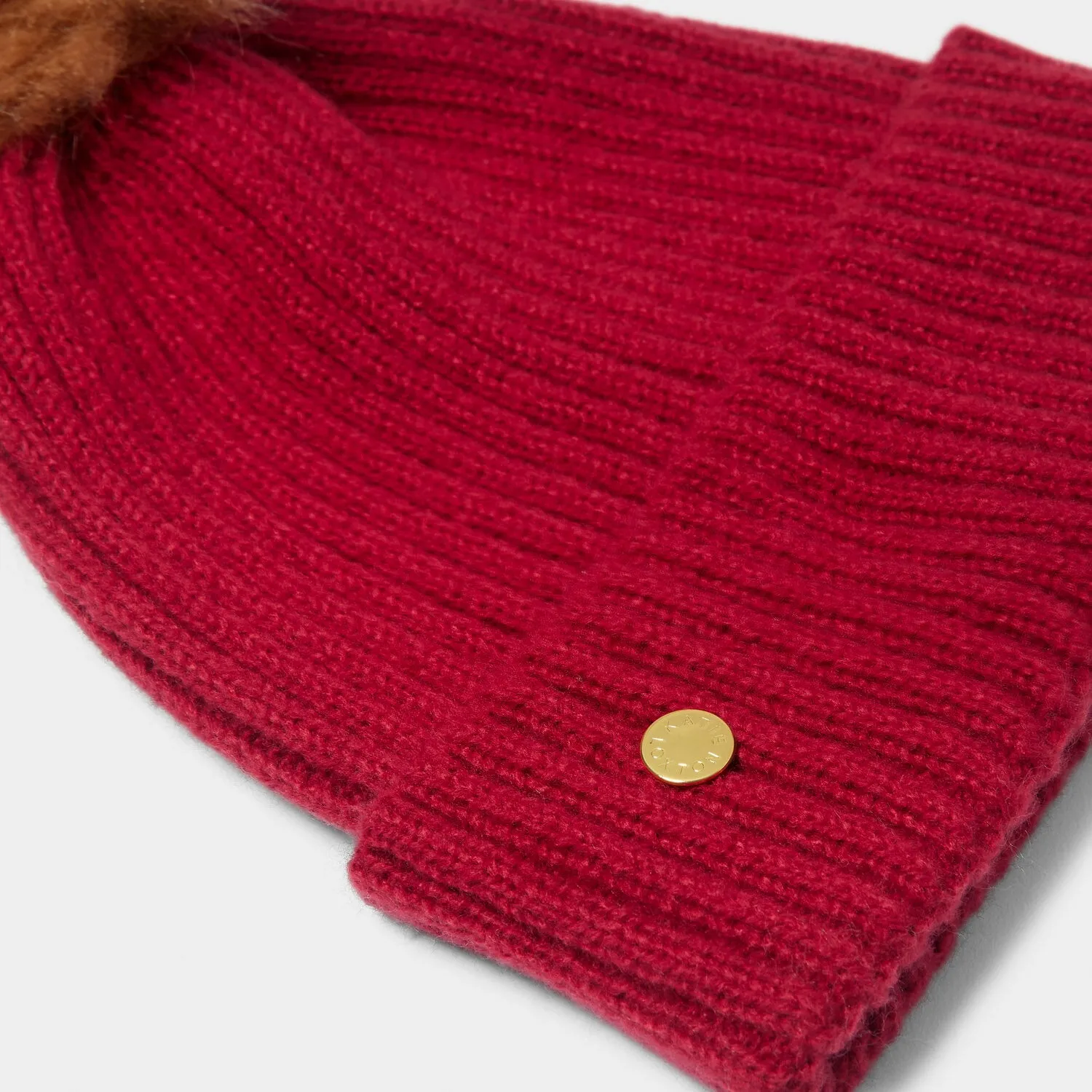 Katie Loxton 21cm Garnet Red Knitted Hat