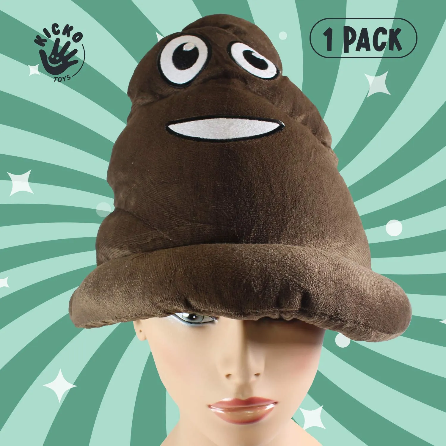 Kicko Poop Emoji Hat - 12 Inch Emoticon Poop Hat - Novelty Toys, Gag Toys and Practical