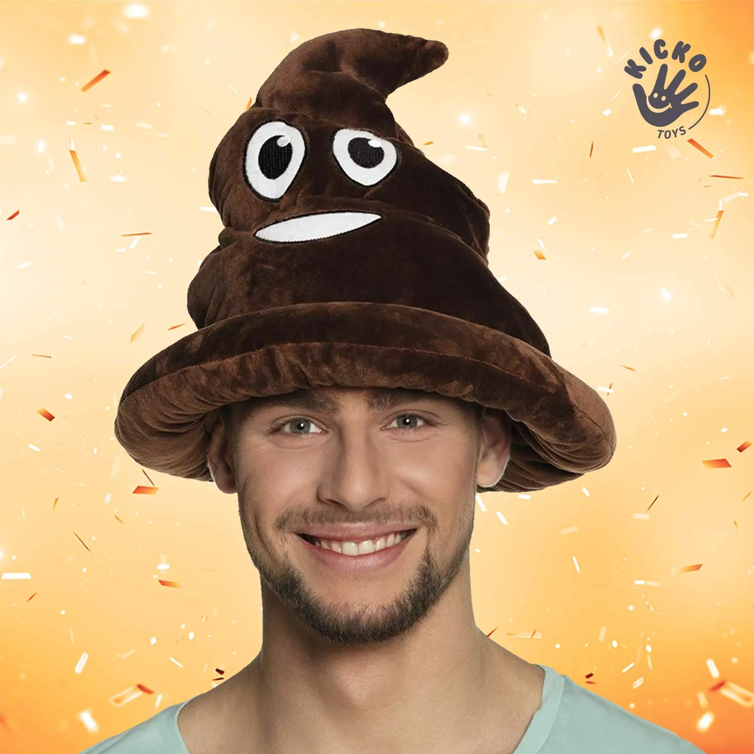 Kicko Poop Emoji Hat - 12 Inch Emoticon Poop Hat - Novelty Toys, Gag Toys and Practical