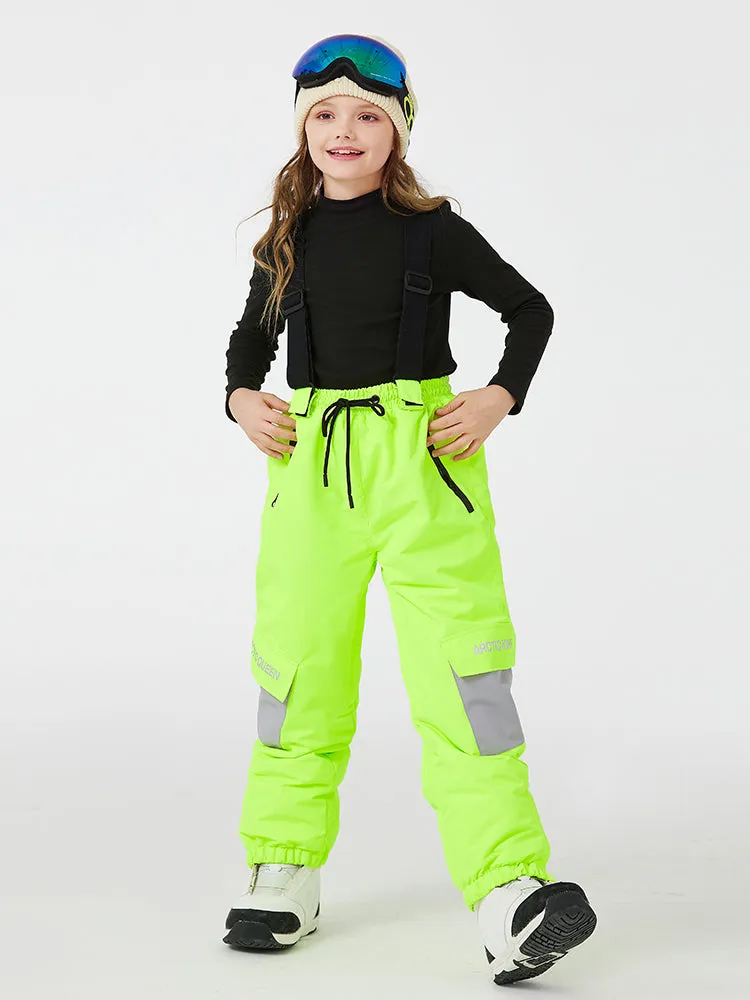 Kid's Winter Snow Bibs Insulated Ski Pants Adjustable Waist