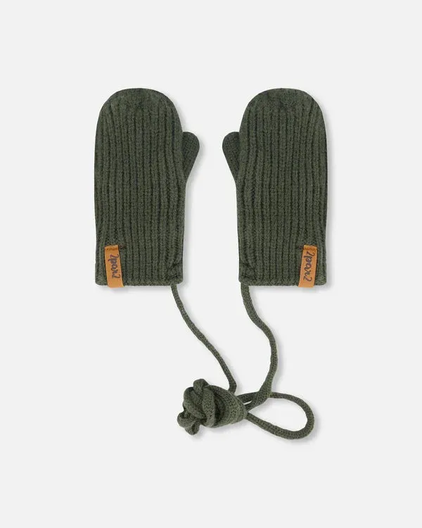 Knit Mittens - Forest Green