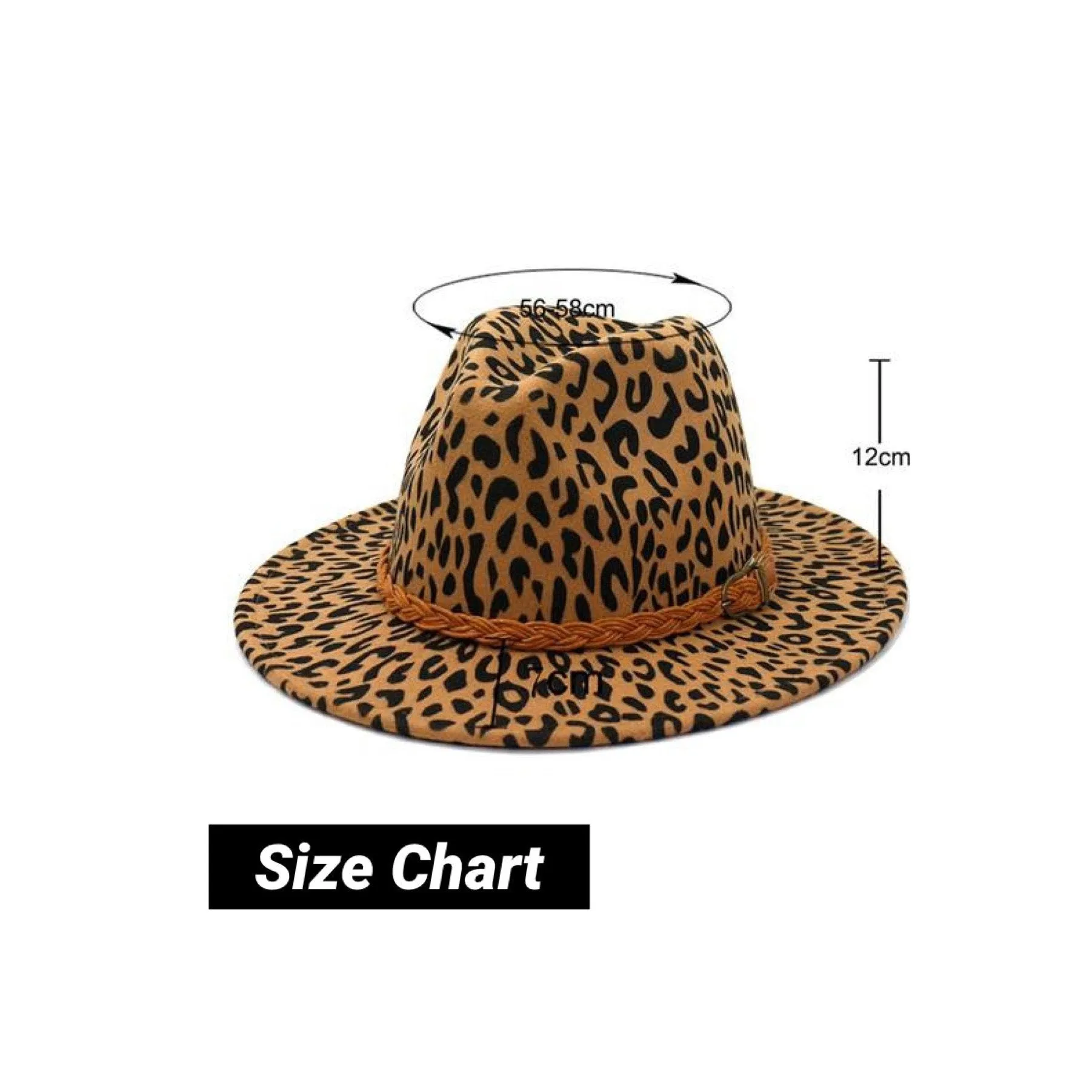 ||Leopard|| Panama Hat   Brown Leather Belt