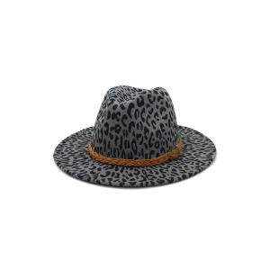 ||Leopard|| Panama Hat   Brown Leather Belt