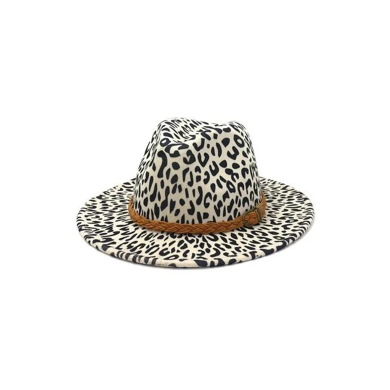 ||Leopard|| Panama Hat   Brown Leather Belt