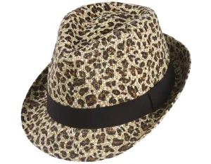 Leopard Straw Fedora