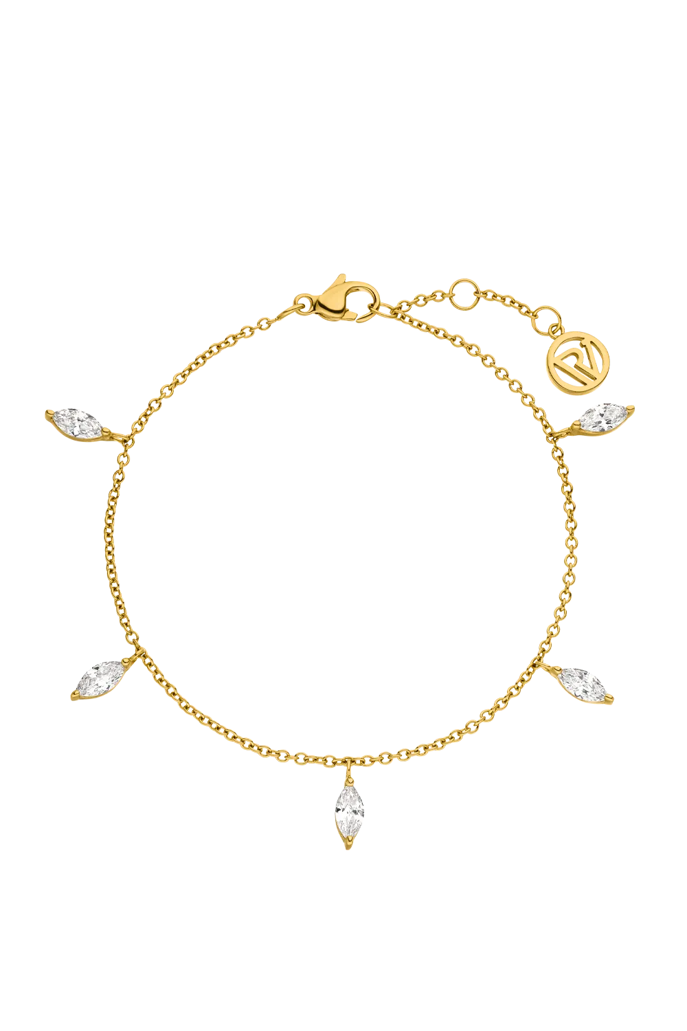 Marquise Bracelet Gold 14K Gold Plated