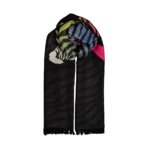 Ombre Zebra Print Scarf Grey