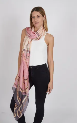 Pink And Light Purple Silk Scarf