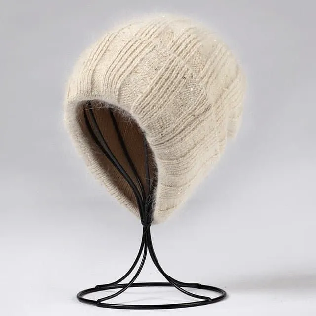 Rabbit Fur Soft Beanie - Warm and Stylish Winter Hat for Outdoor Activities