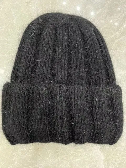 Rabbit Fur Soft Beanie - Warm and Stylish Winter Hat for Outdoor Activities