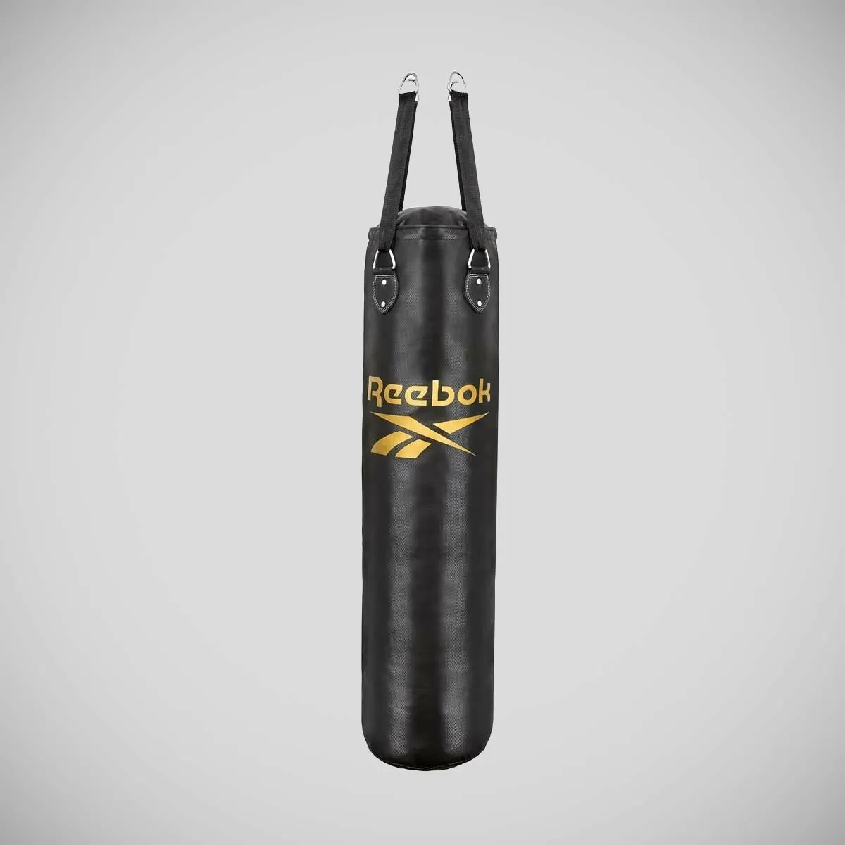 Reebok 4ft Punch Bag and Boxing Gloves Black/Gold