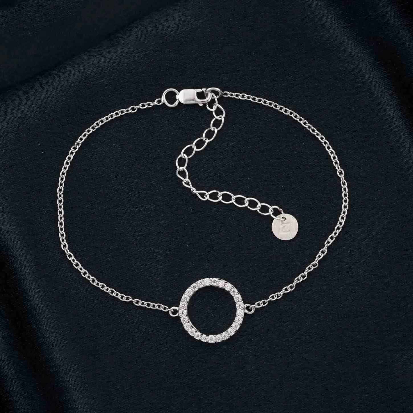 Silver Circle Halo Bracelet