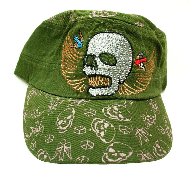 Studded Skull Cadet Caps